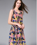 Printed silk crepe  dress